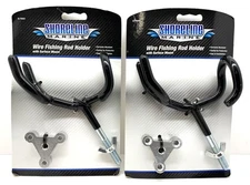 (2) Shoreline Marine Heavy-Duty Steel Wire Fishing Rod Holders Boat Mount Stands
