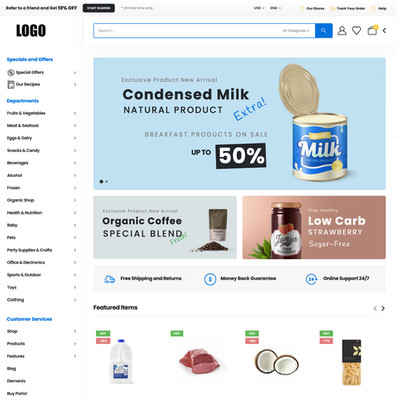   Fresh Market Website Design for Sale + FREE VPS Web Hosting  
