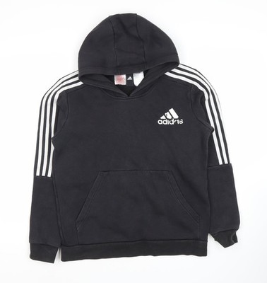 Schwarzer Pullover Hoodie Jungen UK Größe 13-14 Jahre Adidas