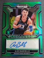 2022-23 Prizm Draft Picks - College Penmanship Alex Barcello #CP-ABA Green Prizm
