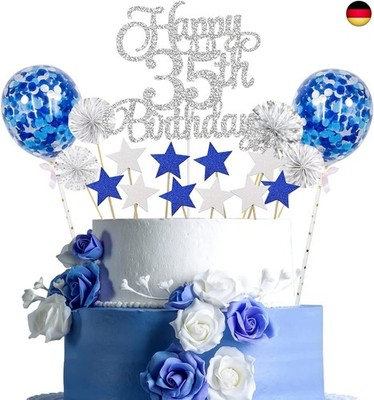 Jxuzh Cake Topper 35 Kuchendeko Geburtstag Happy Birthday Tortendeko Rosegold