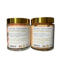 Truly Vegan Collagen Anti-Aging Body Cream 6 Oz & Polish 2 Oz Full Size Set Of 2