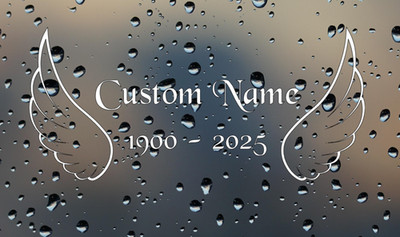 INDIVIDUELLER GEDENK-ENGELSFLÜGEL AUFKLEBER LOGO FÜR AUTO VAN VINYL-AUFKLEBER RIP groß