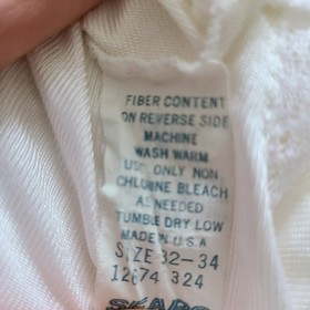 Vintage Sears Off White Nylon Slip Nightgown Lace Trim USA Lingerie S 32-34