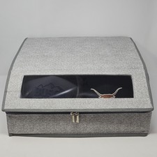 Hat Storage Organizer Holds 20 Baseball Caps Foldable Gray Zippered Case