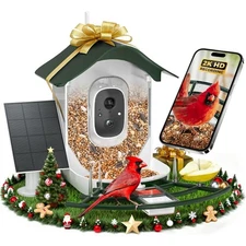 Smart Bird Feeder with Camera 2K HD AI Identify Bird Species Solar Panel Powered
