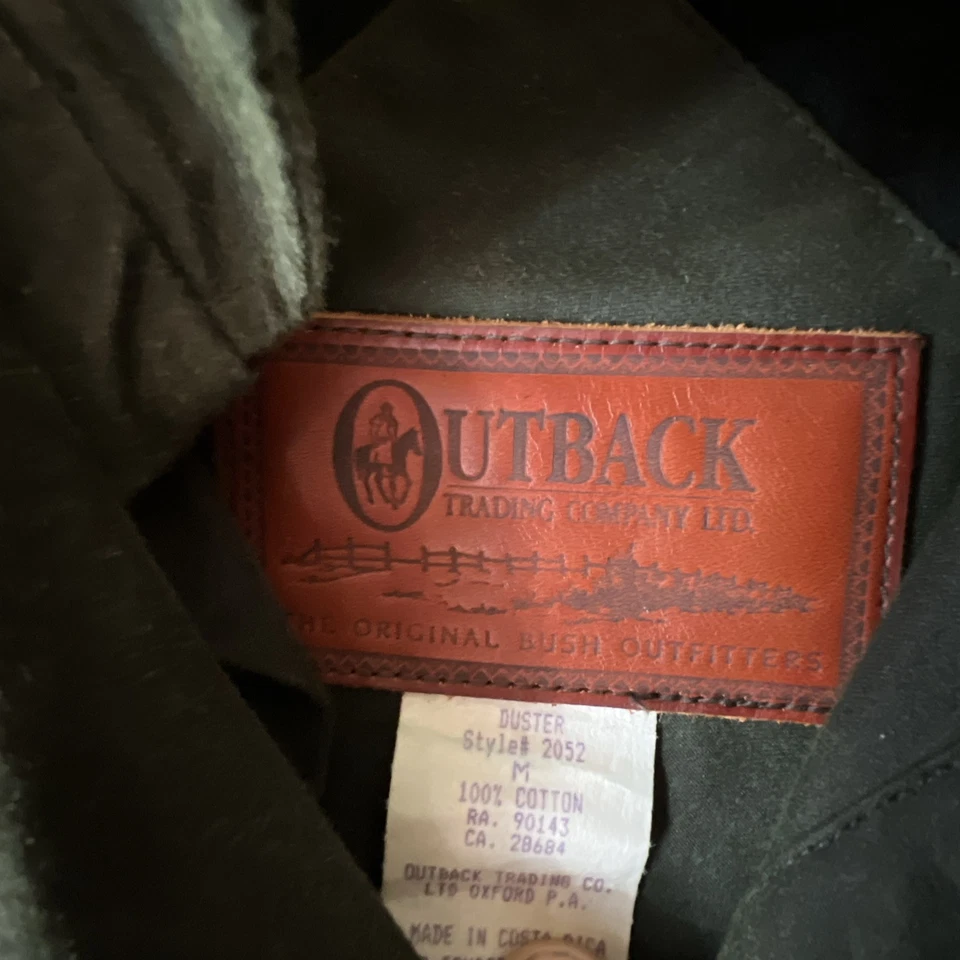 Outback Oiled Cotton Trench Coat Men Size M Full Length  - Image 4 of 4