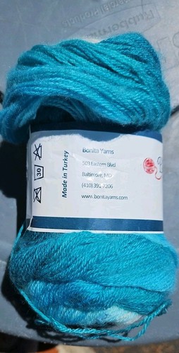 Bonita Yarns 1 Skein - Angora Cloud-Turquoise Shades - Picture 2 of 3