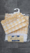 LEMON GINGHAM CURTAINS 45" X 54" APPROX AND MATCHING COT VALANCE NURSERY