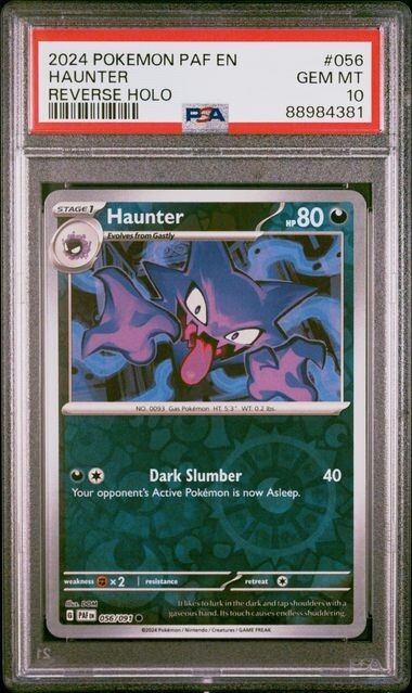 PSA 10 - 2024 Pokemon Paf En-Paldean Fates 056 Haunter PSA 10 - 2024 Pokemon Paf En-Paldean Fates 056 Haunter