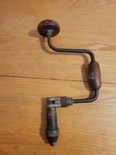 VINTAGE MERIT TOOLS HAND CRANK DRILL 10" BIT BRACE MADE IN USA Primitive Decor