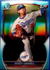 2023 Bowman Draft Chrome 💎Wyatt Crowell 💎1st Blue Light Sky Refractor⚡ BDC-63