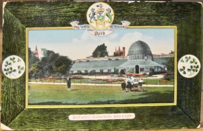 Irish Postcard BOTANIC GARDENS Belfast Northern Ireland Avenue Series JR&S 1909