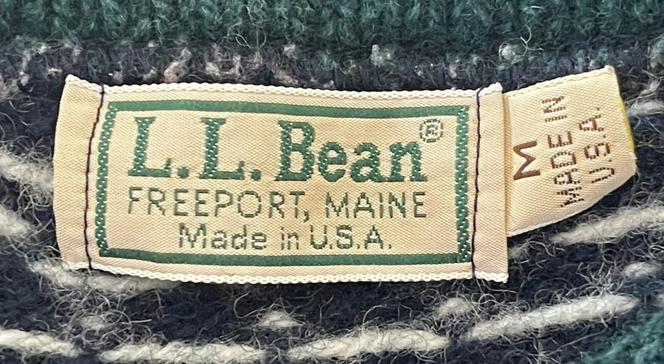 Cárdigan Suéter LL Bean De Colección Lana Abotonada Para Mujer Mediano Hecho en EE. UU. Años 90 Azul Foto 2 de 4