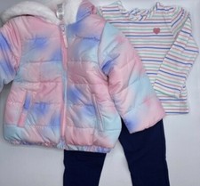 Girls Size 12M Little Me Adorable 3-Piece Set Long Sleeve Shirt Pant Jacket