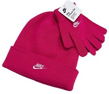 Nike Girls Pink Hat and Gloves Set 7-16