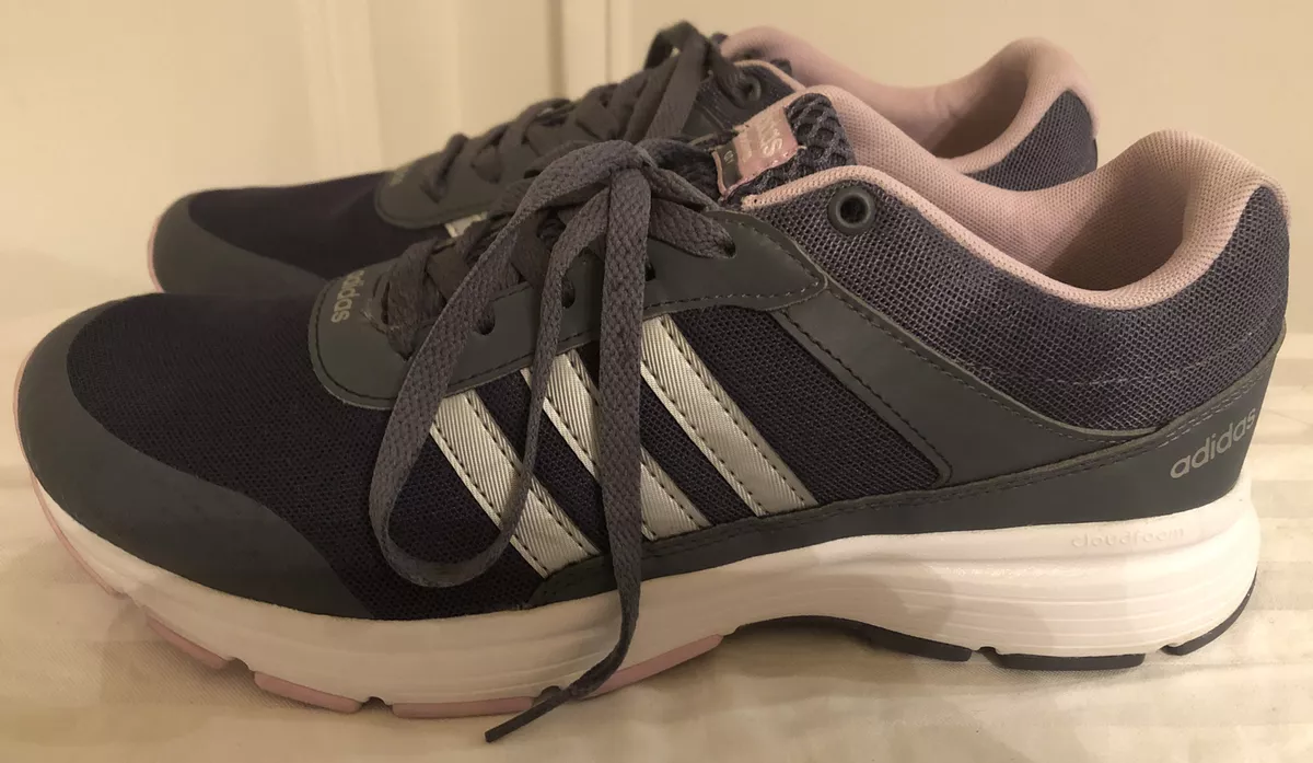 Adidas neo Cloudfoam Women's Sz: 10 Running Shoes Silver-Orchid 1Y3001 | eBay