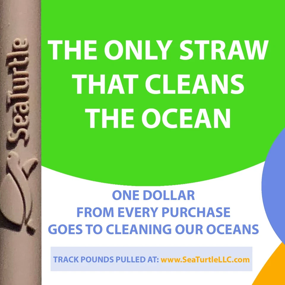 Pajitas de silicona reutilizables SeaTurtle - Paquete de 10 -/con bolsa de algodón y cepillo de limpieza Foto 2 de 4