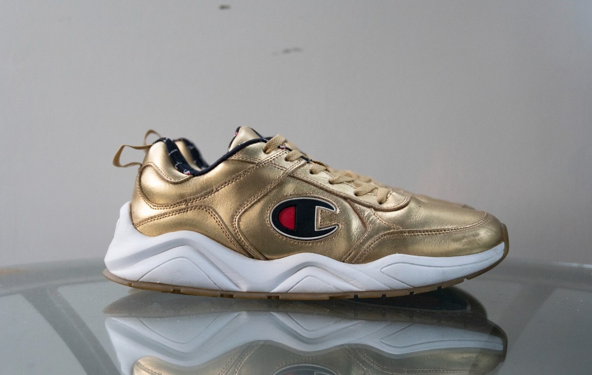 Champion 93Eighteen Metallic/Gold Leather Sneaker Shoes Size 10M USA Rare New Champion 93 Eighteen Nasa Metallic Sneaker Shoes US10-11  main image 2