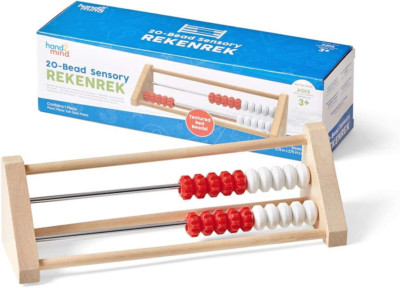 20 Bead Wooden Sensory Rekenrek, Abacus for Kids Math, Math Manipulatives Kinder