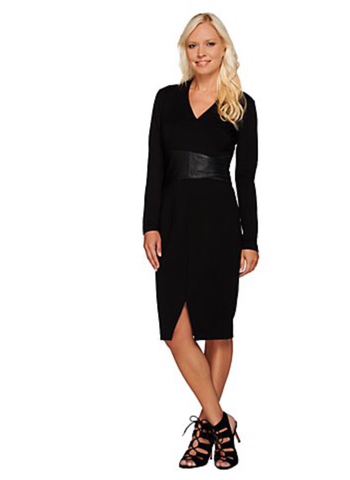 halston leather dress Halston Rhia One-Shoulder Faux Leather Column Gown