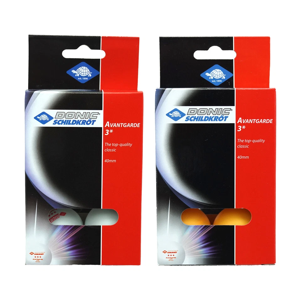 Donic Schildkröt Tischtennisbälle 3 Sterne Avantgarde , 6 Stück, weiß