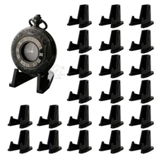 (25) OnFireGuy Black Pocket Watch Display Stand Deluxe Easels with 1/2" Shelf