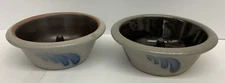 Rowe Pottery Works 1992 Handcrafted Stoneware Mini Bundt Cake Pans Set of 2 G18