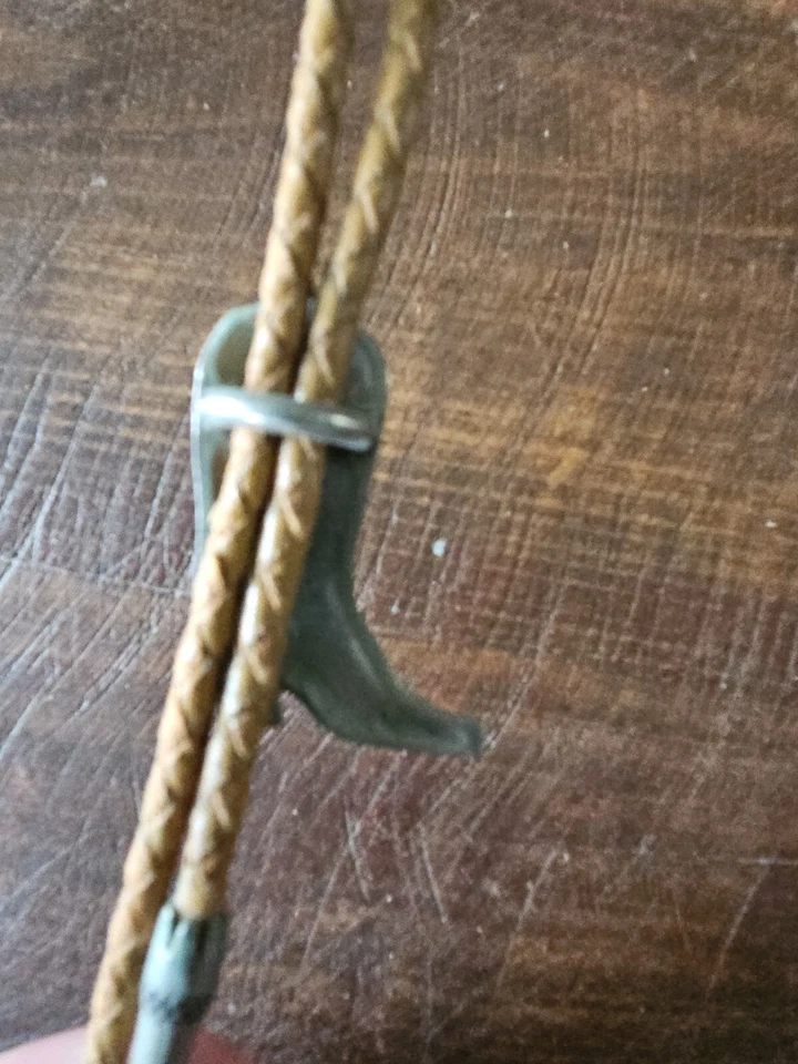 Corbata Western Bolo vintage - cuero trenzado - bota de vaquero  Foto 4 de 4