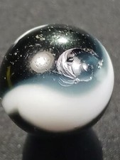 Transitional .65" Dark Purple White Facet Pontil Near Mint Serious Marble A116