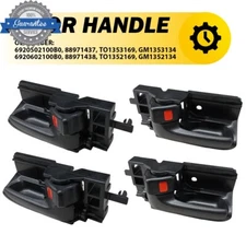 Set of 4 Interior Inside Inner Door Handle Black For Toyota Corolla 2003-2008 E
