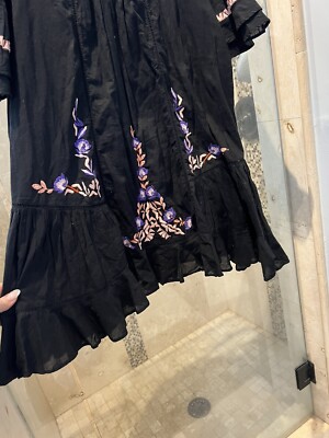 Free People Oxford Black Embroidered Swing Dress Bell Sleeve Flutter Hem | eBay Free People Oxford Black Embroidered Swing Dress Bell Sleeve Flutter Hem | eBay