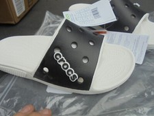 New Crocs Classic Crocs Colorblock Slide Men's 5 Women's 7 White/Black