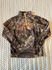 Mossy Oak Boy  s Camouflage Quarter-Zip Hunting Pullover Size Youth Small