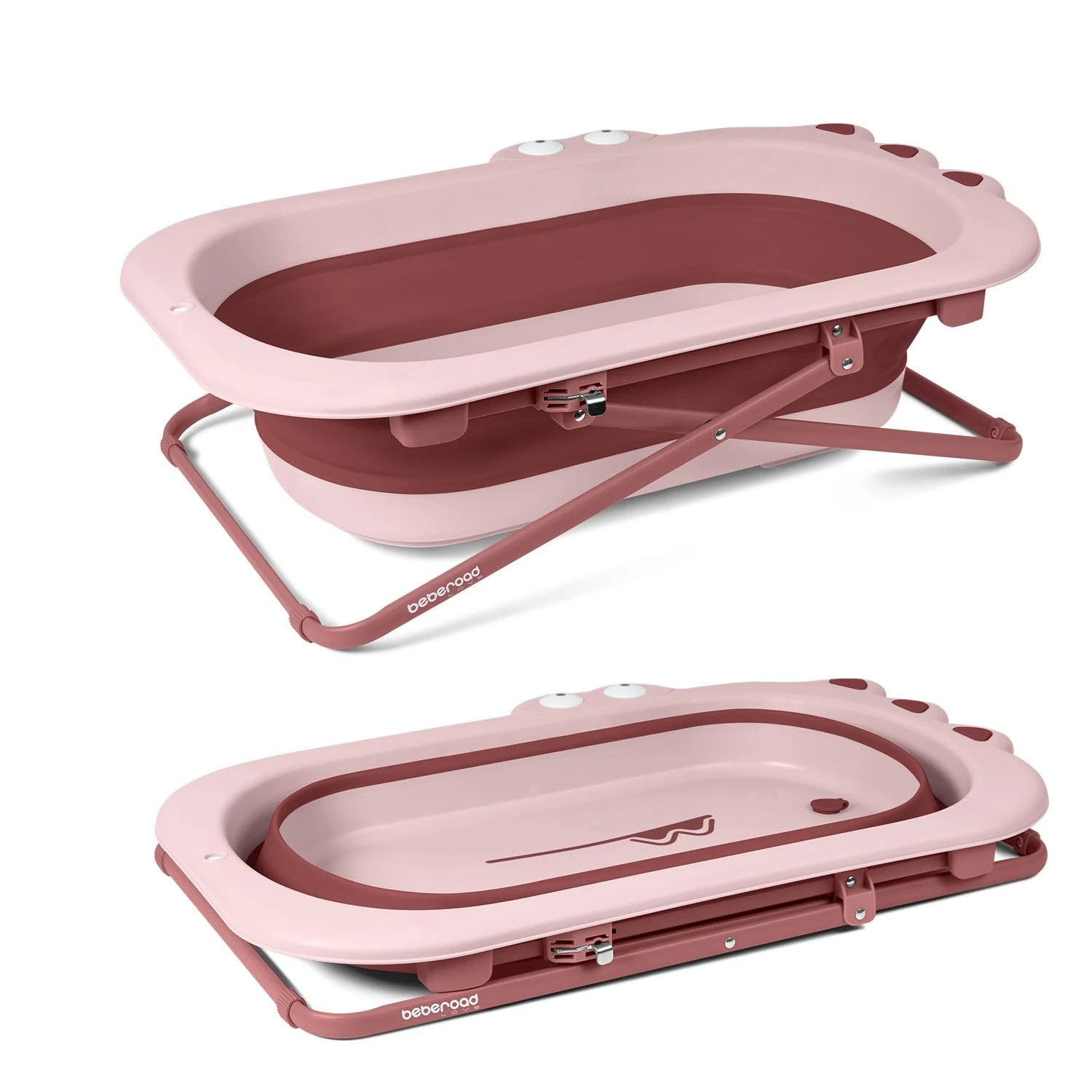 Beberoad Love Collapsible Baby Bathtub for Newborn to Toddler – Portable Pink