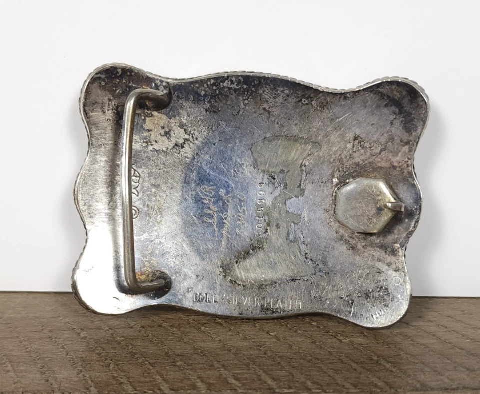 Hebilla de cinturón occidental chapada en oro plata letra inicial L vintage Foto 4 de 4