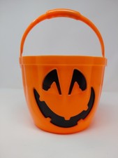 Light Up Halloween Orange Pumpkin Trick Or Treat Bucket 6 Pk