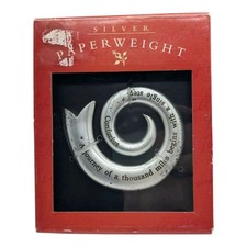 Barnes & Noble Silver Paperweight Confucius Literacy Quote