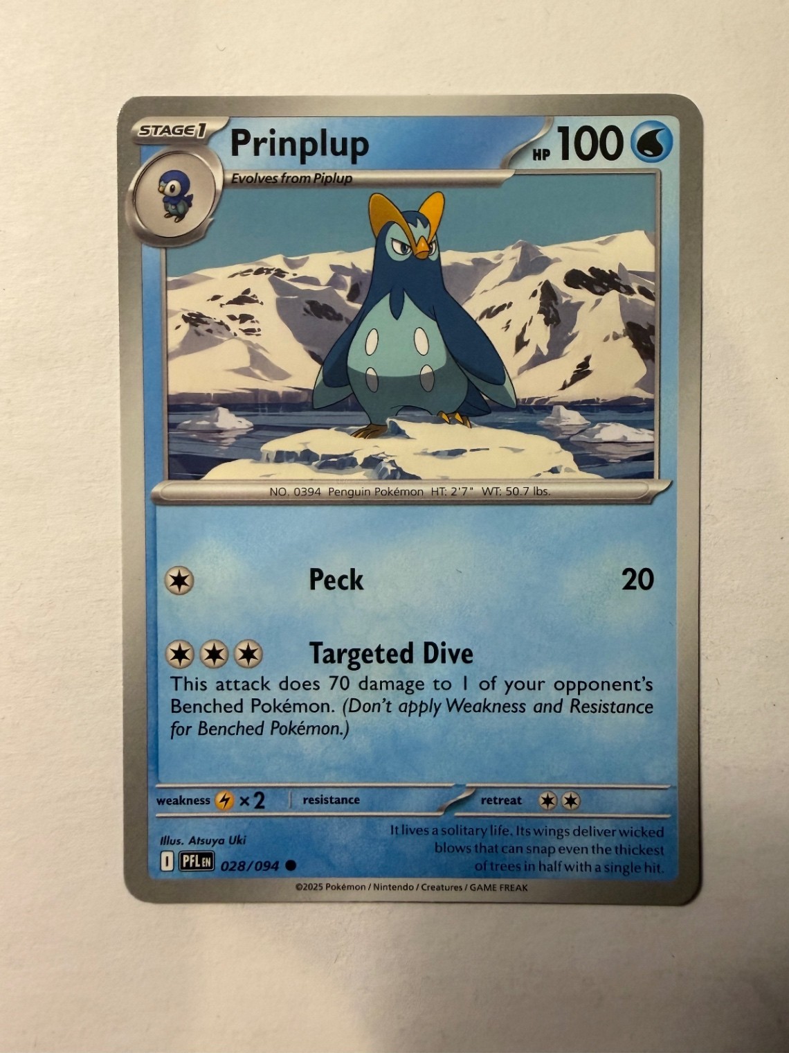 Prinplup ME02: Phantasmal Flames 028/094 NM English Pokemon Card