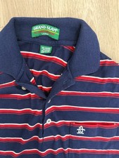 Vintage 80s Grand Slam by Munsingwear Striped Golf Polo Pocket Shirt Medium Fit