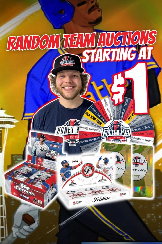 BASEBALL MIXERS, 26 Chrome/26 Topps Pristine & Honey Packs Starting at $1