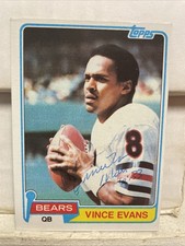Vince Evans -USC Trojans- Chicago Bears Autographed Rookie Card. rookie card picture