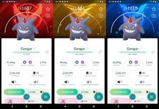 Shiny Gengar Party Hat Team Valor/ Instinct /Mystic Background - mini P T C