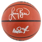 Magic Johnson & Larry Bird Authentic Signed Wilson Basketball BAS Witnessed