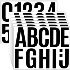 24 Sheets 4 Inch Black Alphabet Letter Number Stickers Bulletin Board DIY Crafts
