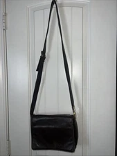 Women’s Multipurpose Crossbody Handbag Brown Leather Zip Snap Silver Hardware