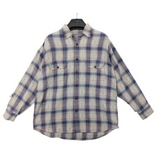Vintage American Eagle Flannel Shirt Large Plaid Distressed Grunge 90s Cotton