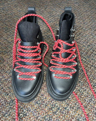 rag bone COMPASS Rainboot Black Rubber Lace Up Ankle Boot Women