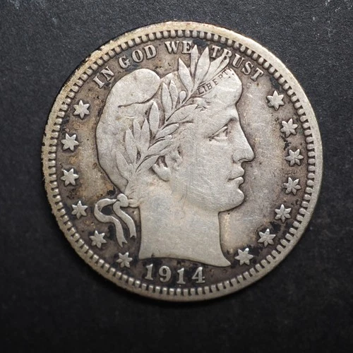 1914   *P *  BARBER SILVER QUARTER  ***NICE*** FREE SHIPPING   C2093