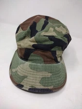 US Military Army Woodland Camo Cap Hat Cover Size 7-1/4 Vintage 